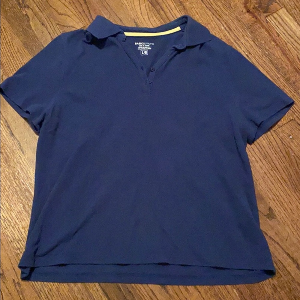Basic Editions Women’s Polo Shirt - Large t-shirt tee shirts top tops summer - Picture 1 of 4